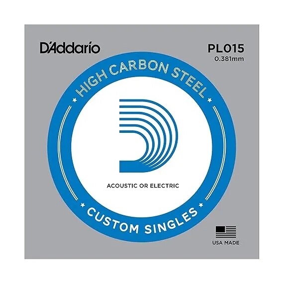 D'Addario PL015 Plain Steel Guitar Single String.015 image 1