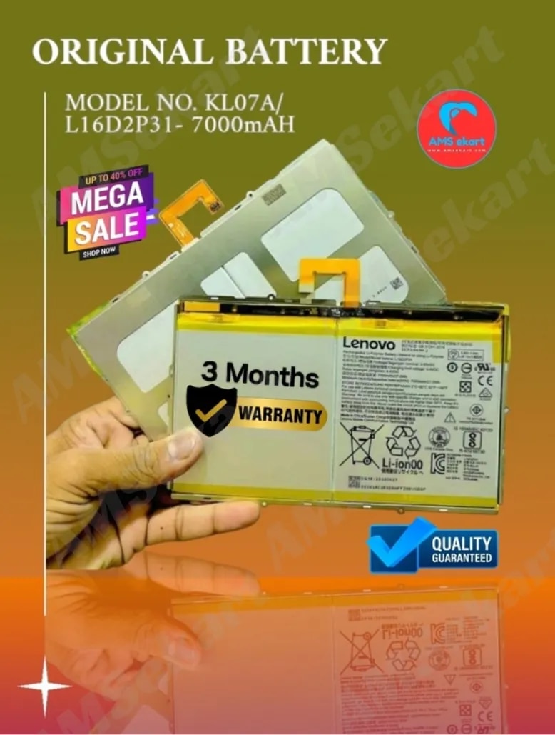 Original KL07A Battery for Lenovo Tab 4 10 / Tab 4 10 Plus TB-X304L TB-X304F Model: L16D2P31 (7000mAh) with 3 Months Warranty image 1