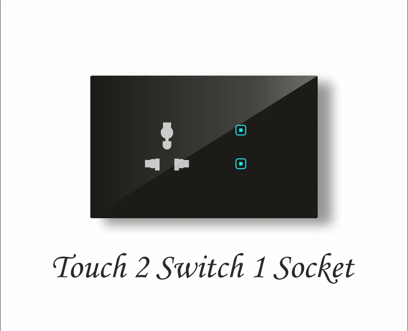 Touch Switch for Home | Touch 2 Switch (1-16A) 1 Socket | Best Retrofit WiFi Smart Switchboard for High-Power Lighting and Appliance Control in Indian Homes image 1
