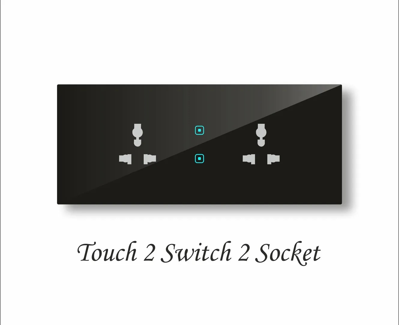 WiFi Enabled Touch Panel | Touch 2 Switches 2 Sockets | Best Retrofit WiFi Smart Switchboard for Lighting and Appliance Control in Chennai image 1