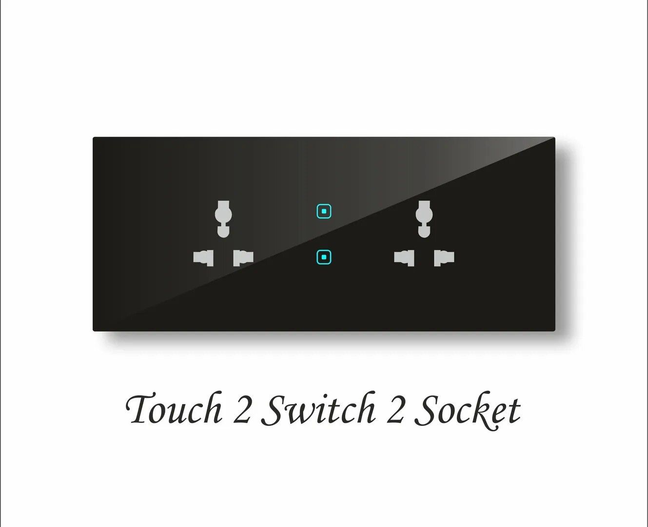 Glass Smart Touch Switch | Touch 2 Switches (1-16A) 2 Sockets (1-16A) | Best Retrofit WiFi Smart Switchboard for Lighting and High-Power Appliance Control in Indian Homes image 1