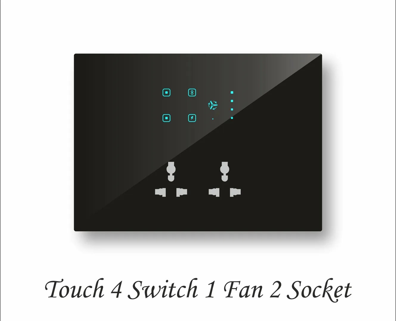 Smart Lighting Control Panel | Touch 4 Switches & 1 Fan 2 Sockets | Best Retrofit WiFi Smart Switchboard for Lighting, Fan, and all Appliances Control in Indian Homes image 1