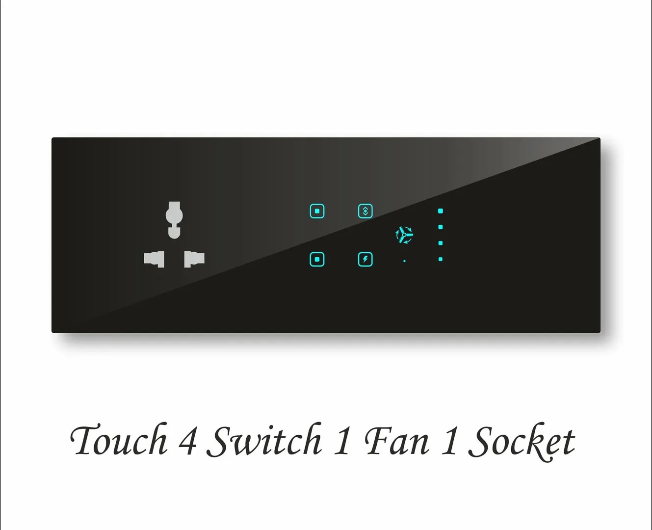 Digital Touch Switch | Touch 4 Switches 1 Fan 1 Socket | Best Retrofit WiFi Smart Switchboard for Lighting, Fan, and Appliance Control in Homes Across India image 1