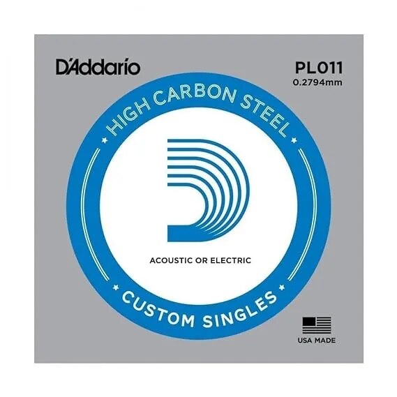 D'Addario PL011 Plain Steel 0.011 Single Guitar String image 1