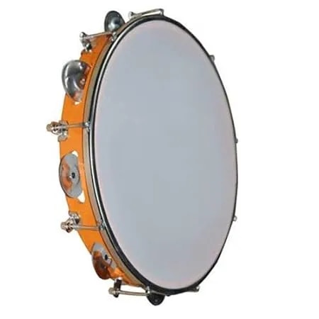 Tambourine With Head Aluminium Hand Percussion Musical Instrument (12 INCH) image 1