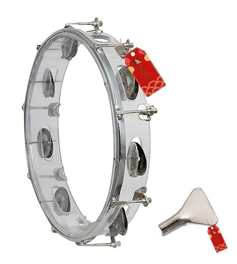 Dafli/Tambourine 10 inch Hand Percussion Musical Instrument (White tambourine) image 1