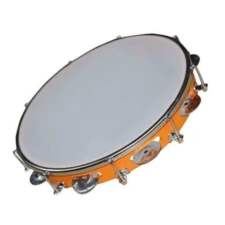 Tambourine With Head Aluminium Hand Percussion Musical Instrument (9 INCH) image 1
