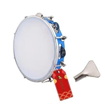 Dafli/Tambourine I 7inch Hand Percussion Musical Instrument I Blue color I small Tambourine image 1