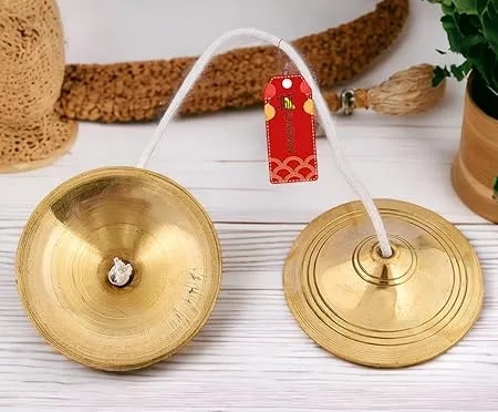 Manjeera Traditional Instrument Indian Music (Big, 4 Inch) image 1