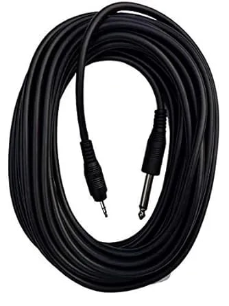 10 Mtr Mono 6.35 mm 1/4-inches P38 Male to EP 3.5 mm Stereo Audio Jack Amplifier Guitar Cable, Black image 1