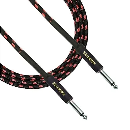 Kadence Guitar Cable 16.5Ft(5Mtr) Electric Instrument Cable Bass Amp Cord For Electric Guitar, Bass Guitar, Electric Mandolin, Pro Audio (Right Angle To Straight) Trs 6.3Mm Jack/Jack, Black image 1