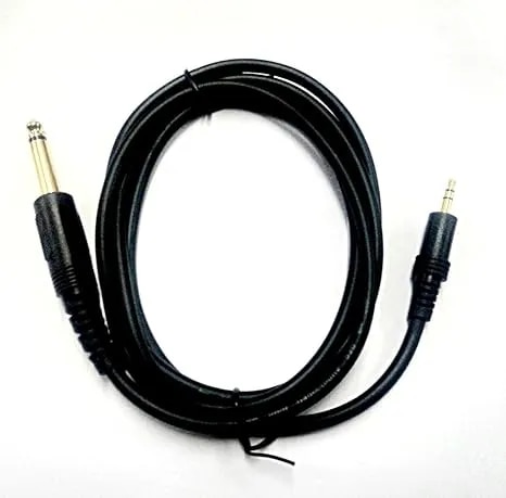 p38 mono male 6.3 mm to 3.5 mm stereo EP male digital mic cable for amplifier DJ console,mixers & Guitar 5mm thickness 1.5 Ms,Black image 1