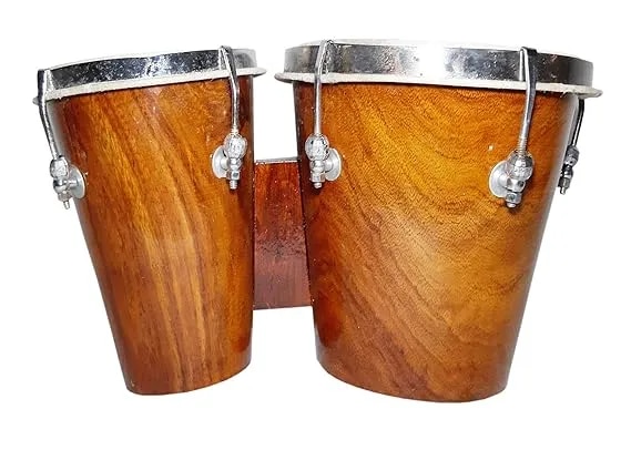 Professional Two Piece Hand Made Wooden Bango Drum Set Bongo 02 (Shishme) image 1