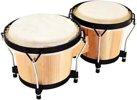 R-607 Bongo Drum Set with Tuning Wrench Professional Wooden Percussion image 1