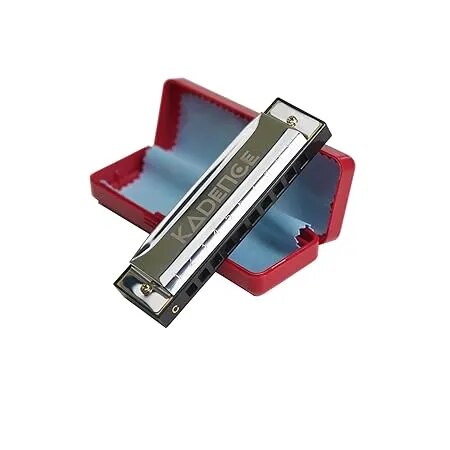 Kadence Daitonic Harmonica T104, With Learning course Key of C 10 Holes 20 tones Mouth Organ for Kids Adults and Beginners,with Hard Case (Silver) image 1
