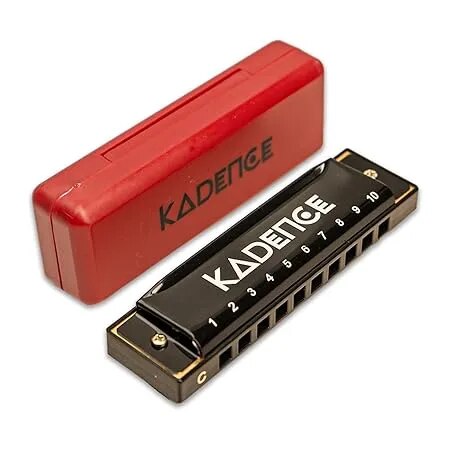Kadence Daitonic Harmonica T104, With Learning course Key of C 10 Holes 20 tones Mouth Organ for Kids Adults and Beginners,with Hard Case (Black) image 1