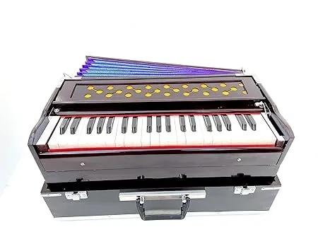 Harmonium 2 line Reed (Bass + Male) 42 keys Folding Portable Harmonium with Coupler and high sound quality image 1