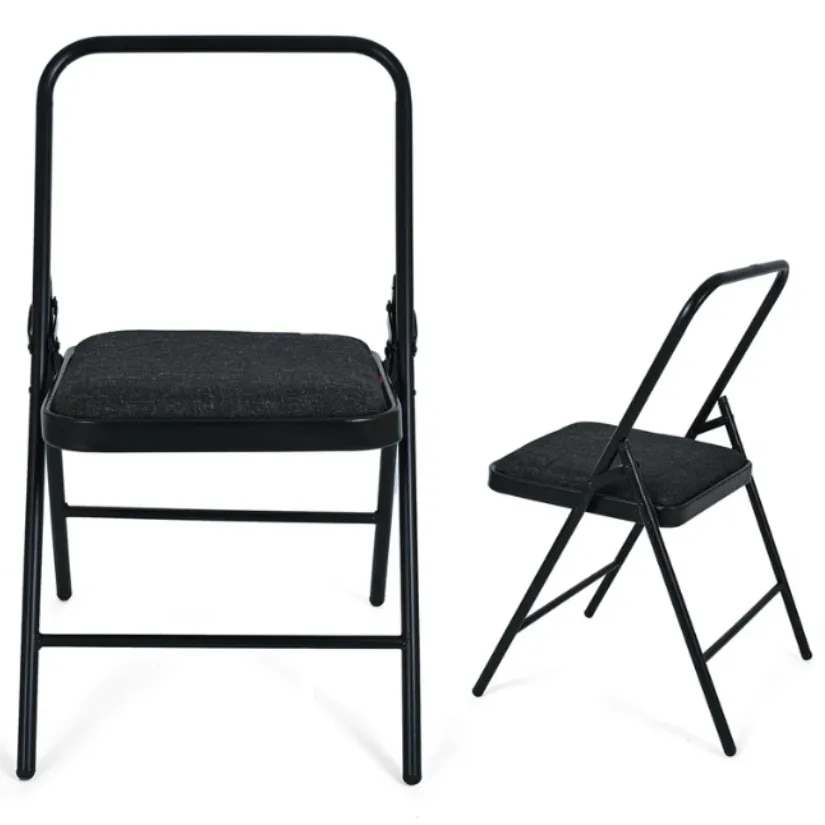 Iyenger Yoga Chair Black with Cushion image 1