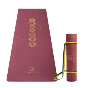 Printed Yoga Mat Wine Chakras (6mm) image 1