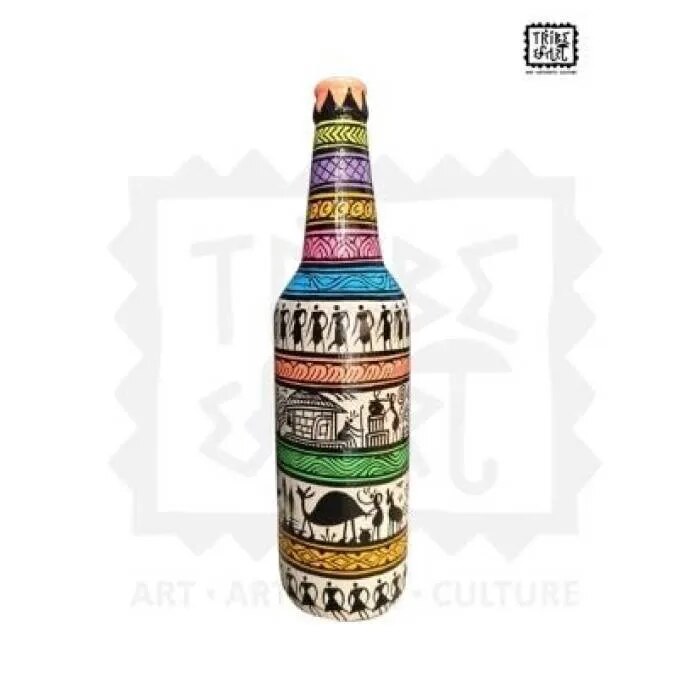Saura painted Colourful bottle image 1