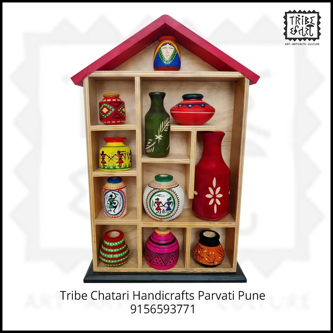Wooden Hand painted Pot house image 1