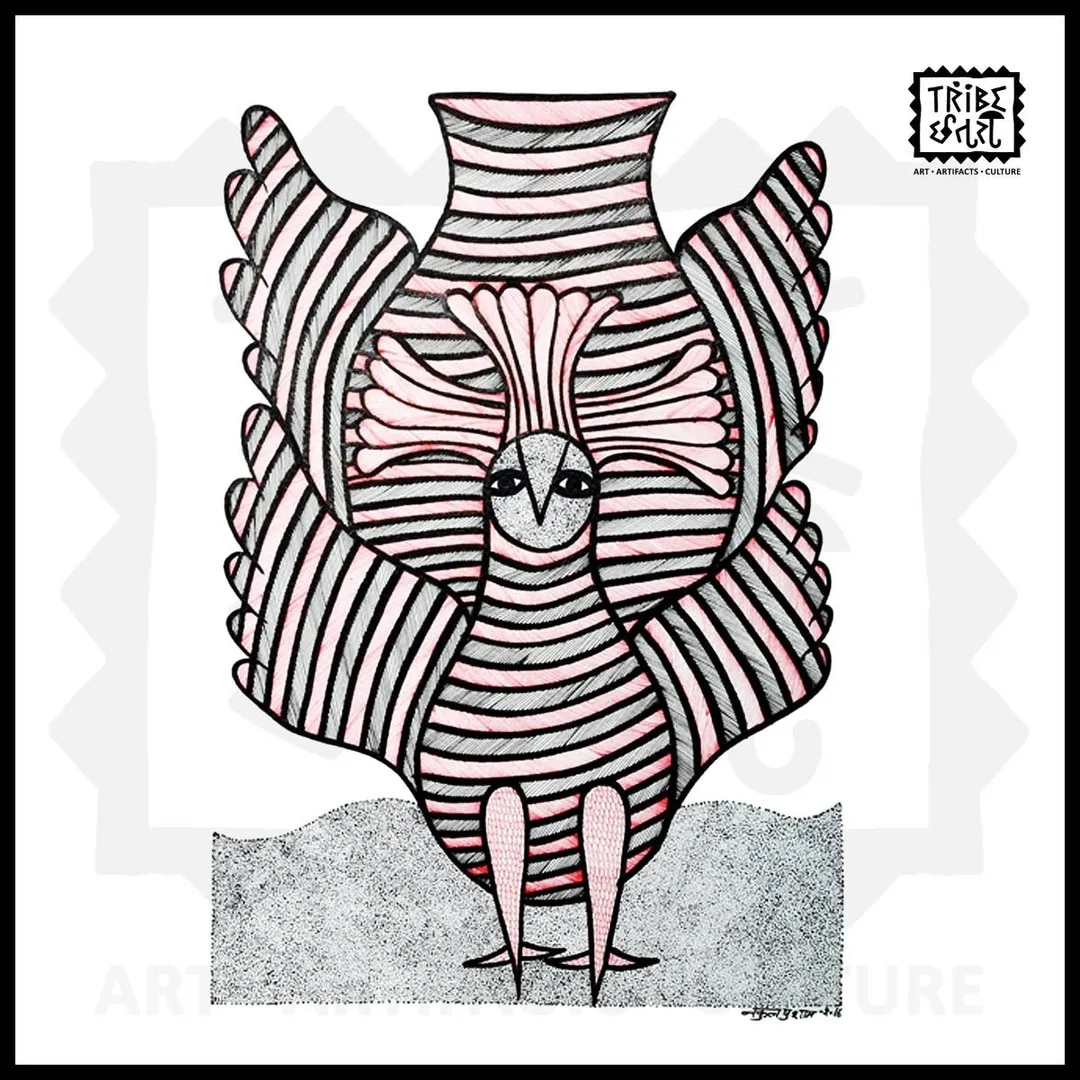 Original Gond Painting with Frame image 1