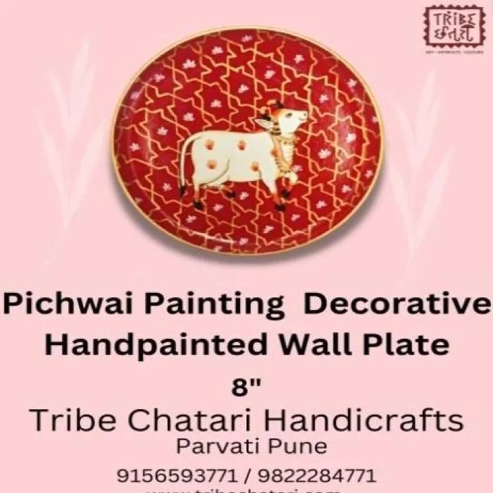 Pichwai painting wooden plate image 1