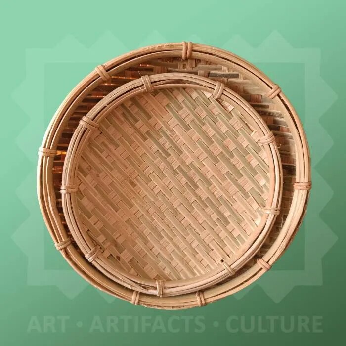Bamboo cane round plate image 1