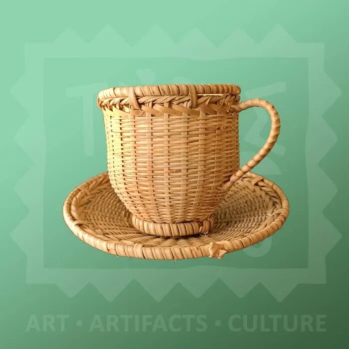 Bamboo cane tea saucer image 1