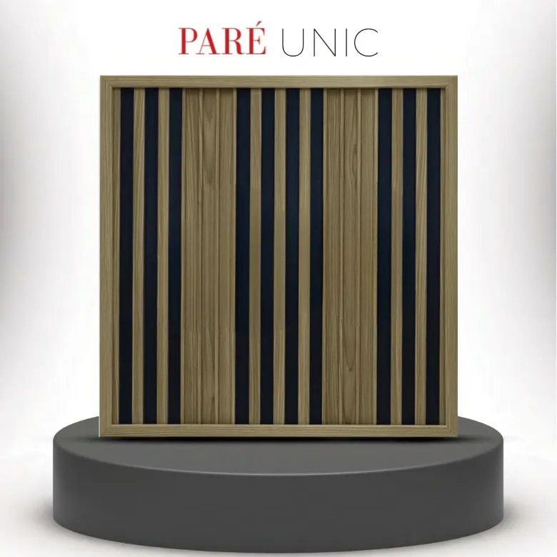 Fluted Wall Panel | Danish Teak Dual Black Unic Panels | Warm and Stylish Design for Contemporary Interiors image 1