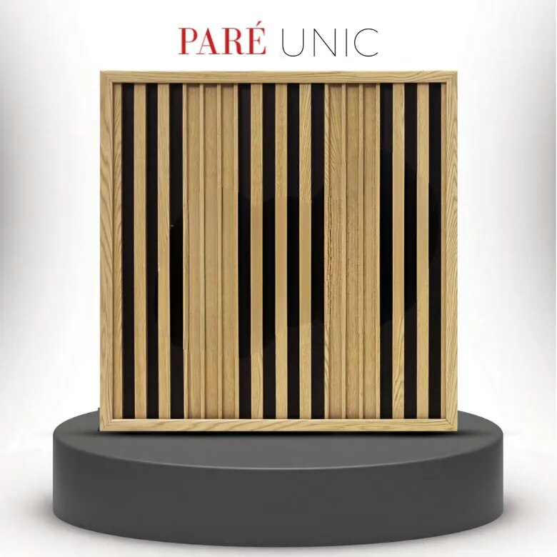 Fluted Interior Panel | Honey Maple Dual Black Unic Panels | Elegant and Warm Design for Modern Interiors image 1