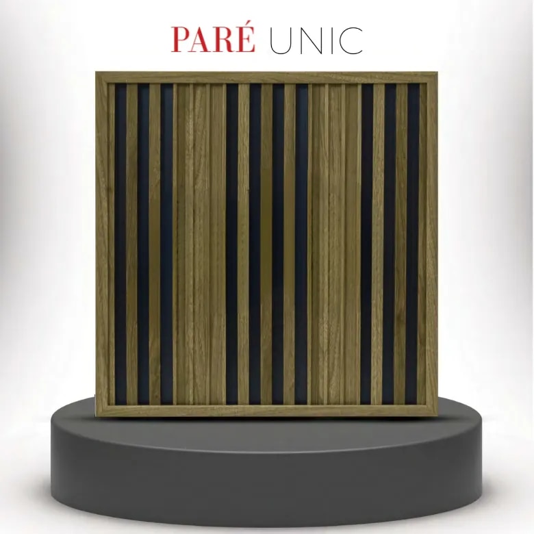 PVC Interior Wall Panel | Spiced Walnut Dual Black Unic Panels | Warm and Contemporary Design for Stylish Interiors image 1