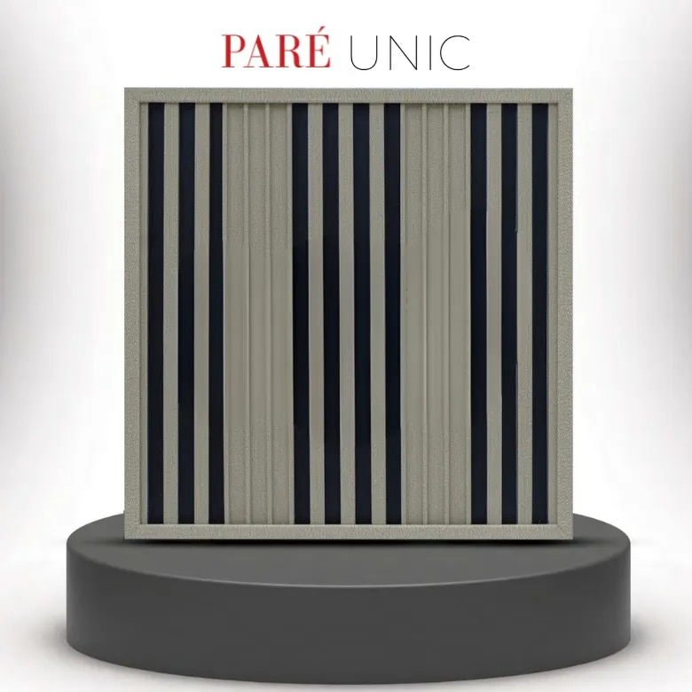 PVC Ceiling Panel | Linen Ivory Dual Black Unic Panels | Elegant and Modern Solution for Ceiling Designs image 1