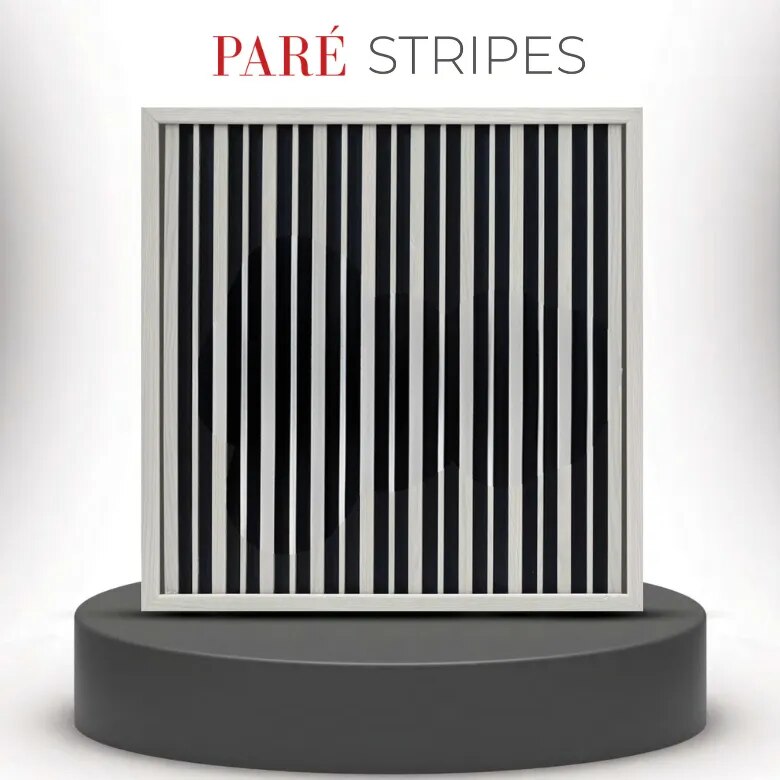 Decorative Wall Panels | White Mist Dual Black Stripes Wall Panels | Stylish PVC Fluted Panels for Interiors image 1