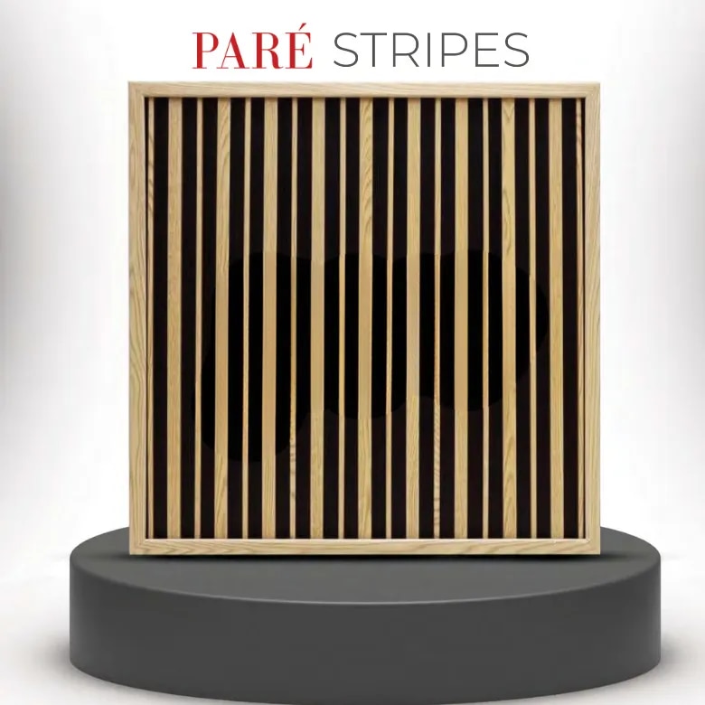 Fluted Panel | Honey Maple Dual Black Stripes Wall Panels | Elegant Textured Design image 1
