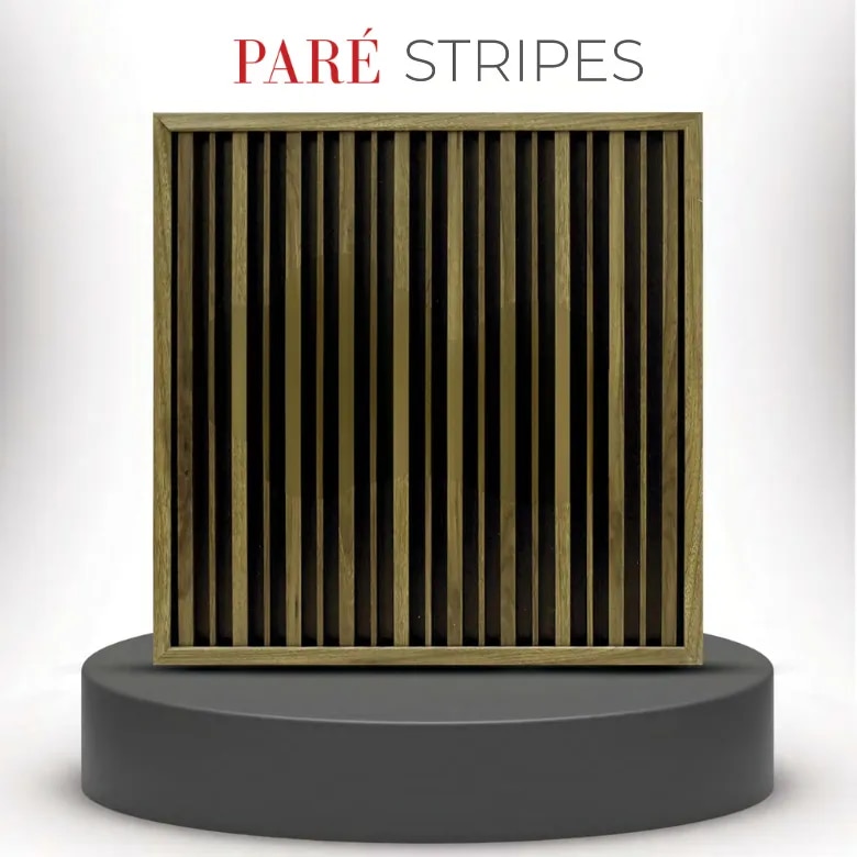 PVC Wall Panel | Spiced Walnut Dual Black Stripes Wall Panels | Elegant Fluted Design image 1