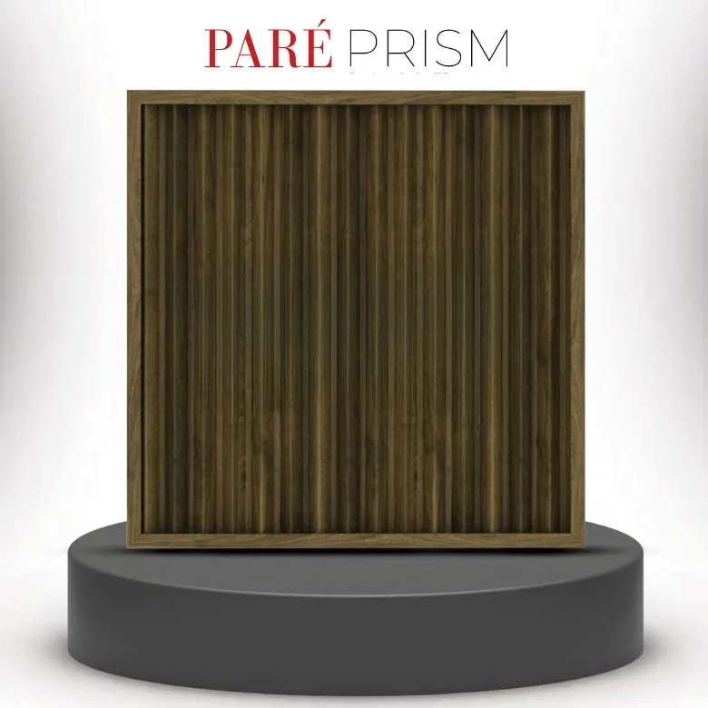PVC Ceiling Panel | Spiced Walnut Prism Wall Panels | Stylish and Durable Interior Solutions image 1