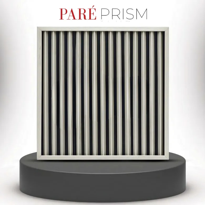 Fluted Panel | White Mist Dual Black Prism Wall Panel | Elegant Fluted Wall Panels for Contemporary Interiors image 1