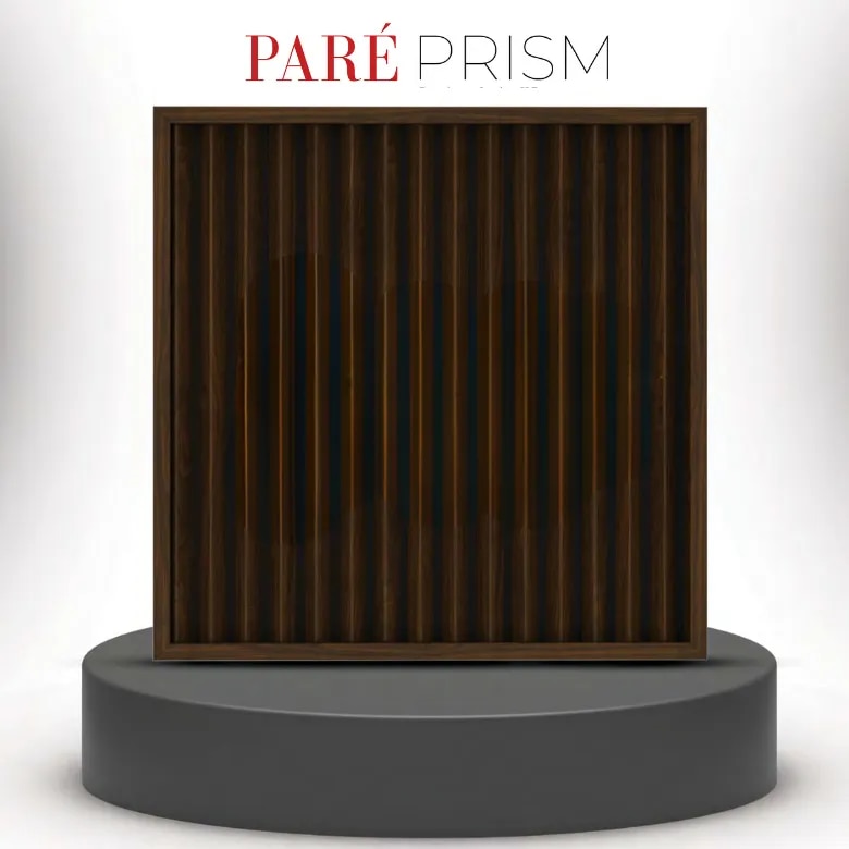 Fluted Panel | English Nut Dual Black Prism Wall Panels | Elegant Fluted Wall Panels for Modern Interiors image 1
