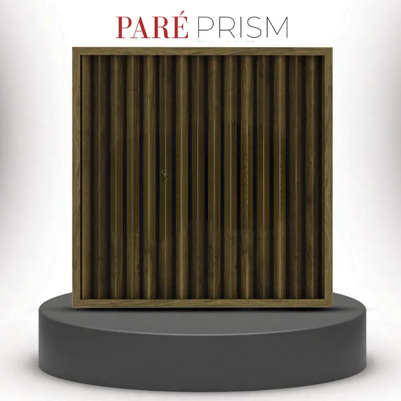 Decorative Wall Panels | Spiced Walnut Dual Black Prism Wall Panels | Premium Interior Wall Solutions image 1