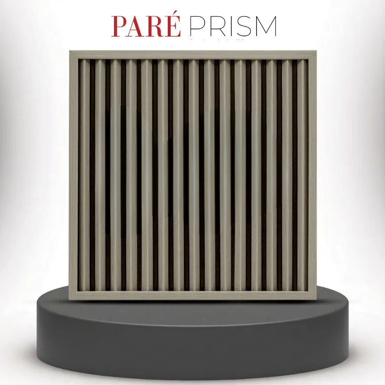 PVC Wall Panels | Linen Ivory Dual Black Prism Wall Panels | Elegant PVC Wall Panels for Contemporary Interiors image 1