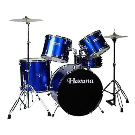 Havana Imported Chennai Musicals HV 522 5-Pieces Acoustic Drum Set with Cymbals and Hardware (Blue) image 1