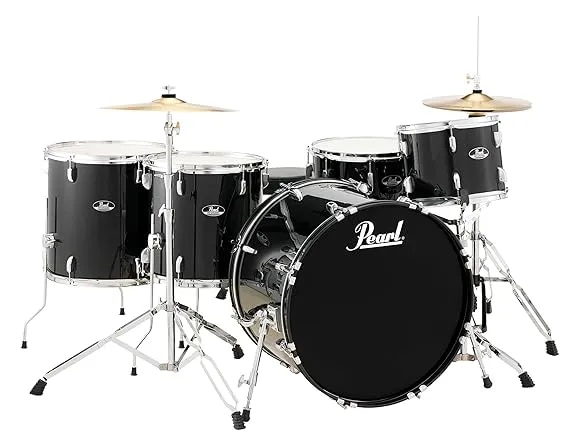Pearl Roadshow RS525WFC/C31 5-Piece Drum Set, Jet Black image 1