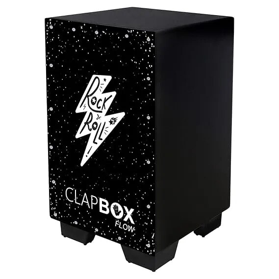 Clapbox Flow Graphic Cajon- Walnut wood (H:50 W:30 L:30) - 3 Internal Snares, Black (Disco) (Rock & Roll) image 1