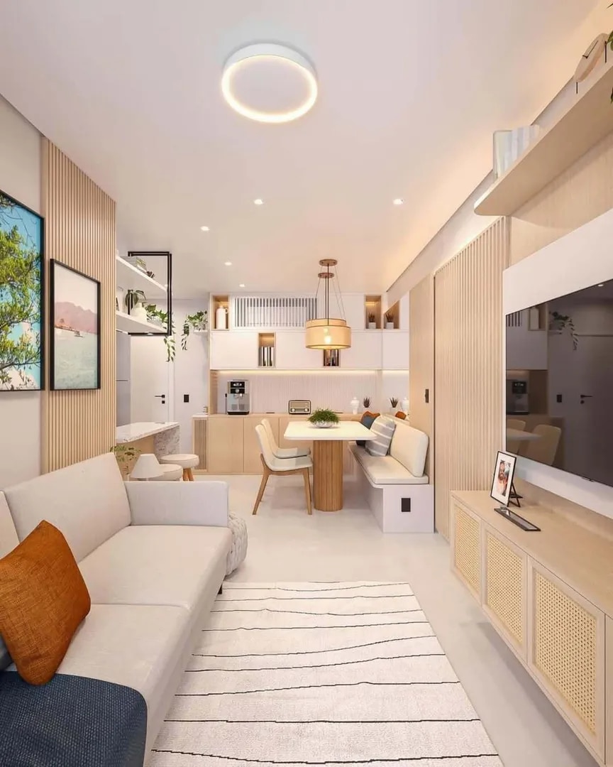 Living and Dining Room Interior Design in Chennai | Modern & Modular Interiors Across India image 1