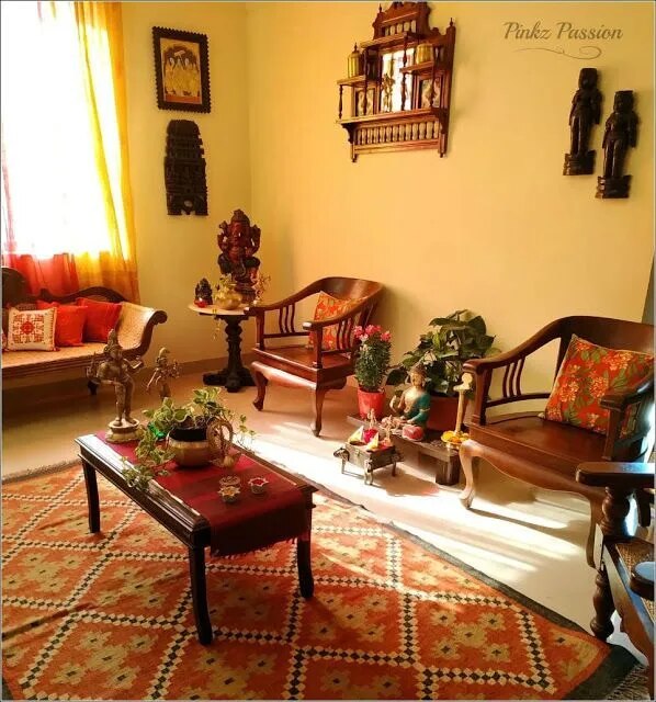 Traditional Living Room Interiors in Chennai | Classic Indian Designs with Modern Touch image 1