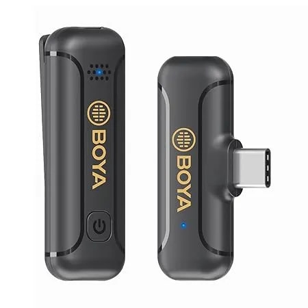 Boya Wireless Lavalier Microphone, 2.4GHz Plug Play Lapel Clip on USB-C Mic, External Omnidirectional Mini Condenser Mic image 1