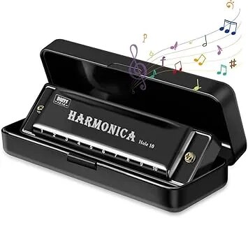 Harmonica 10 Hole 20 Tones with Case, Mouth Organ for Beginners image 1
