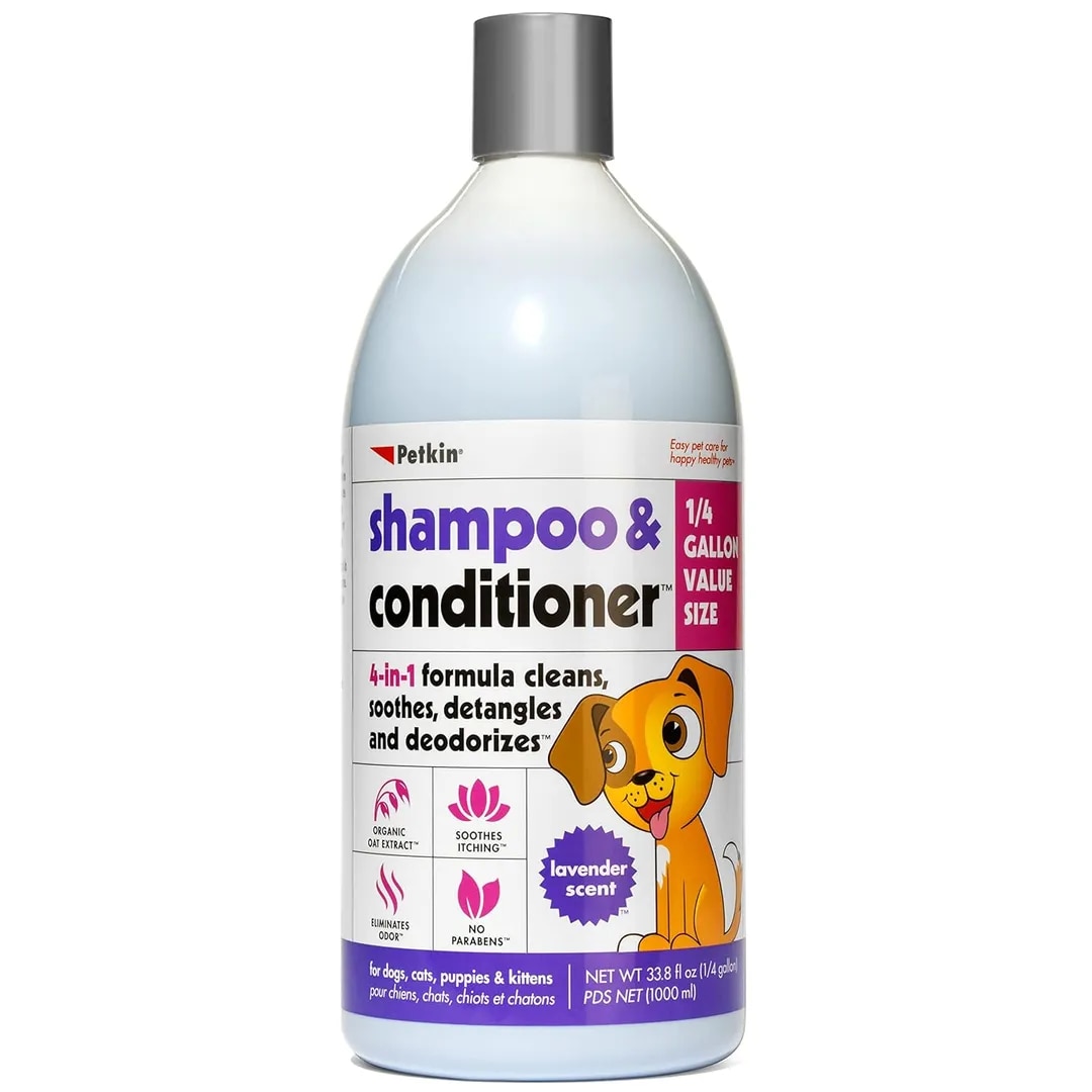 Petkin Lavender Scent Shampoo & Conditioner for Pets 1000ML image 1