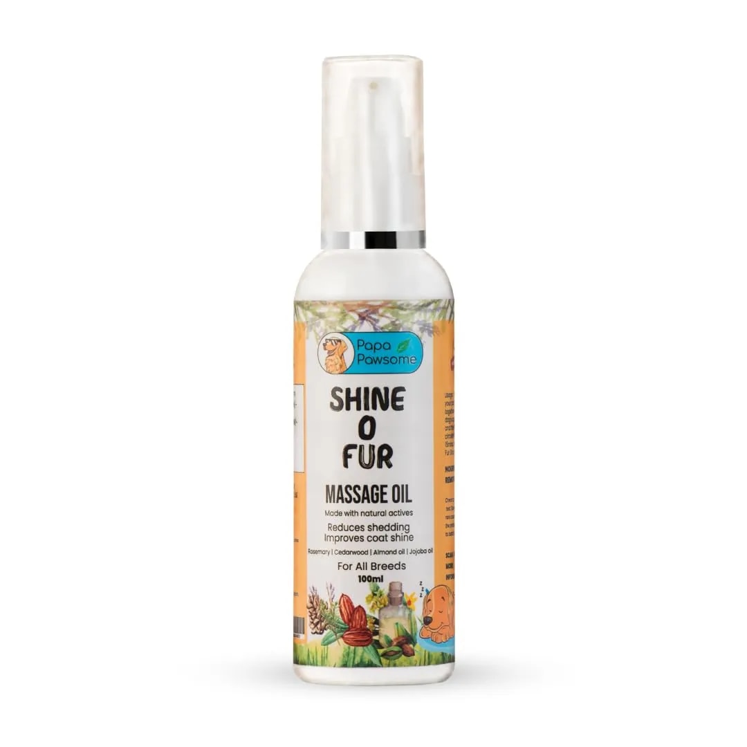 Papa Pawsome Shine O Fur Massage Oil for Dogs 100ML image 1